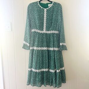 Dainty Jewells Green Daisy Print Midi Dress